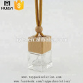 round apple shape car perfume luxury bottle with wooden cap